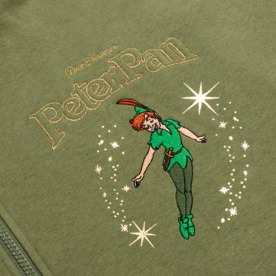 Sudadera capucha cremallera delantera verde Peter Pan para adultos