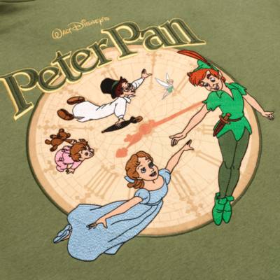 Sudadera capucha cremallera delantera verde Peter Pan para adultos