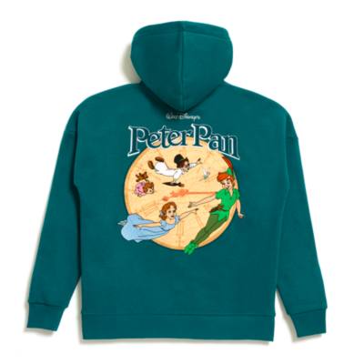 Peter Pan Teal Zip Front Hooded Sweatshirt For Adults
