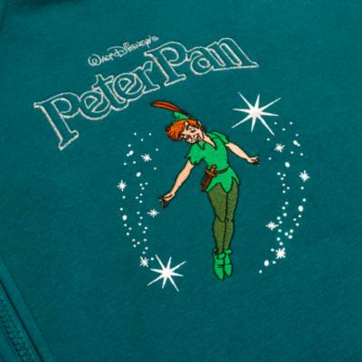 Peter Pan Teal Zip Front Hooded Sweatshirt For Adults