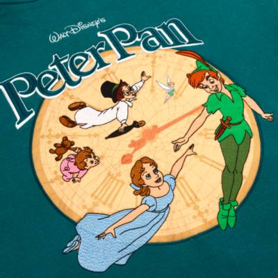 Peter Pan Teal Zip Front Hooded Sweatshirt For Adults
