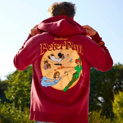 Peter Pan - Burgunderrotes Kapuzensweatshirt mit Reißverschluss für Erwachsene