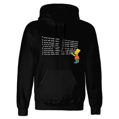 Bart Simpson Chalk Board Hooded Sweatshirt For Adults The Simpsons Disney Outlet UK