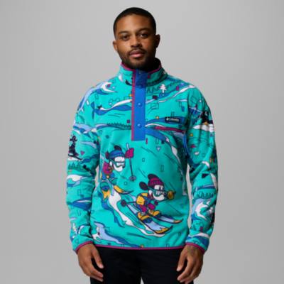 Columbia Mickey Mouse Men's Blue Fleece Pullover Jacket