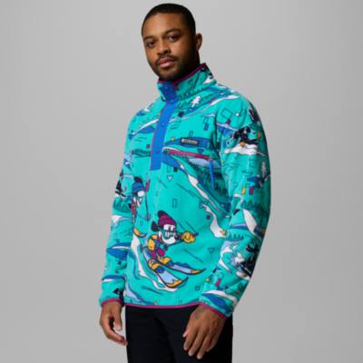 Columbia Mickey Mouse Men's Blue Fleece Pullover Jacket