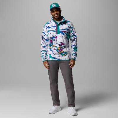 Columbia Mickey Mouse Men's White Fleece Pullover Jacket