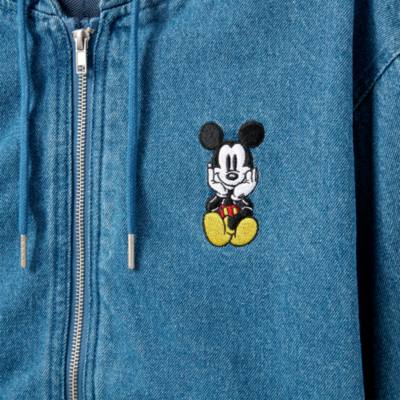 Micky Maus - Kapuzenjacke aus Jeansstoff mit Rei&szlig;verschluss f&uuml;r Erwachsene