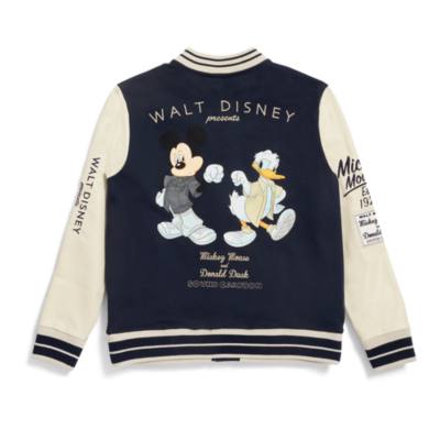 Mickey Mouse and Donald Duck Varsity Jacket For Adults