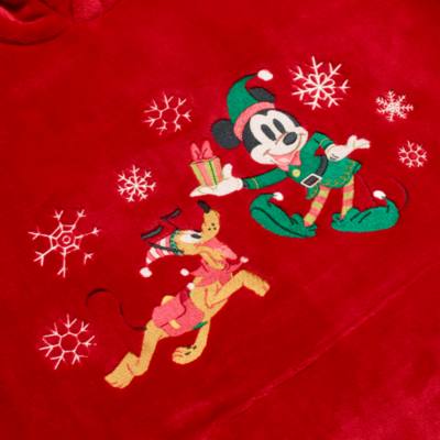 Mickey Mouse and Pluto Festive Oversized Lounge Hooded Top For Adults