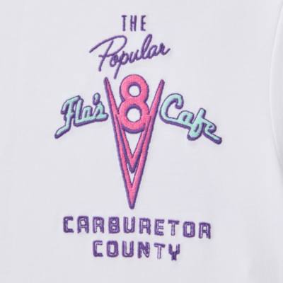 Camiseta blanca Caf&eacute; V8 de Flo para adultos, Disney Pixar Cars
