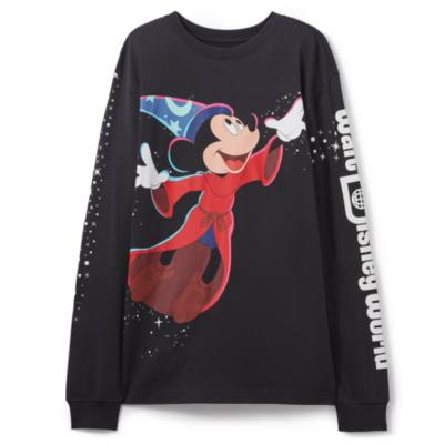 Walt Disney World Sorcerer Mickey Mouse Back to Front Long Sleeve T-shirt for Adults, Fantasia