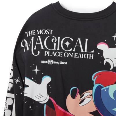 Walt Disney World Sorcerer Mickey Mouse Back to Front Long Sleeve T-shirt for Adults, Fantasia