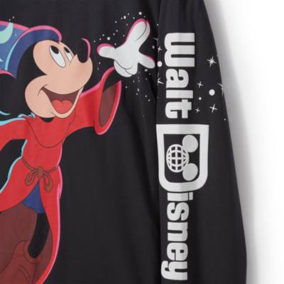 Walt Disney World Sorcerer Mickey Mouse Back to Front Long Sleeve T-shirt for Adults, Fantasia