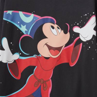 Walt Disney World Sorcerer Mickey Mouse Back to Front Long Sleeve T-shirt for Adults, Fantasia