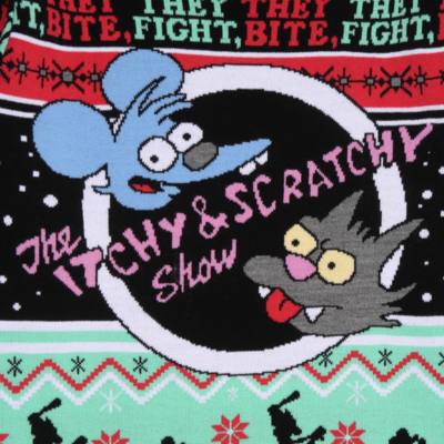 The Itchy and Scratchy Show Festive Jumper For Adults, The Simpsons