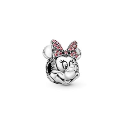 Disney X Pandora Minnie Mouse Pink Pav&eacute; Bow Clip Charm
