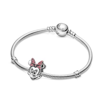 Disney X Pandora Minnie Mouse Pink Pav&eacute; Bow Clip Charm