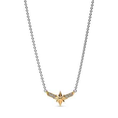 Marvel X Pandora Captain Marvel Octogram Star Two-tone Pendant Necklace
