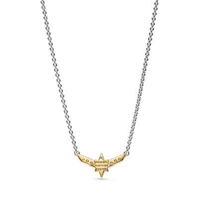 Marvel X Pandora Captain Marvel Octogram Star Two-tone Pendant Necklace
