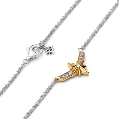 Marvel X Pandora Captain Marvel Octogram Star Two-tone Pendant Necklace