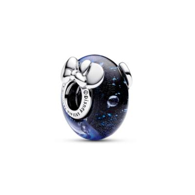 Disney X Pandora Mickey Mouse & Minnie Mouse Blue Murano Glass Charm