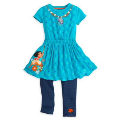 Vaiana Kleid und Leggings  Set f&uuml;r Kinder