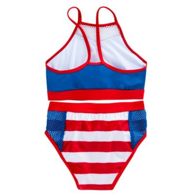 Captain America - 3-teiliger Bikini und Sonnenschutzhemd f&uuml;r Kinder