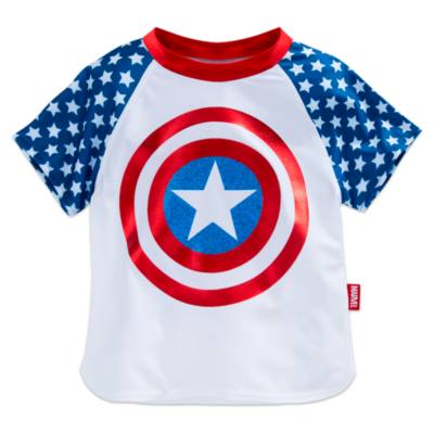 Captain America - 3-teiliger Bikini und Sonnenschutzhemd f&uuml;r Kinder
