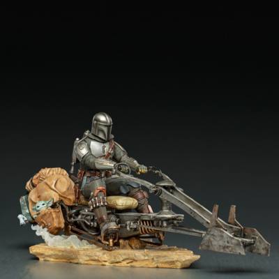 Iron Studios - Der Mandalorianer auf einem Speeder Bike - Art Scale Serie - Limitierte Auflage - Deluxe-Figur