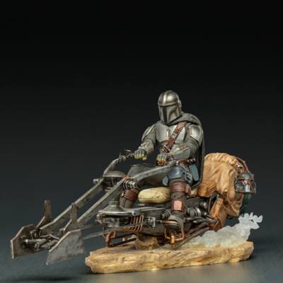 Iron Studios - Der Mandalorianer auf einem Speeder Bike - Art Scale Serie - Limitierte Auflage - Deluxe-Figur
