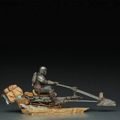 Iron Studios - Der Mandalorianer auf einem Speeder Bike - Art Scale Serie - Limitierte Auflage - Deluxe-Figur