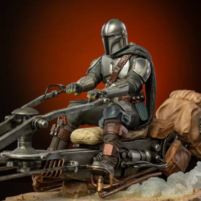 Iron Studios - Der Mandalorianer auf einem Speeder Bike - Art Scale Serie - Limitierte Auflage - Deluxe-Figur