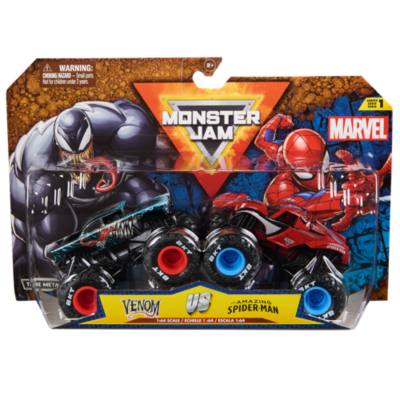 Camiones monstruo met&aacute;lico moldeado a escala Monster Jam, Marvel