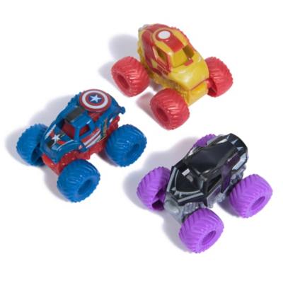 Spin Master Monster Jam Black Panther, Captain America, and Iron Man Marvel Mini Monster Die-Cast Trucks