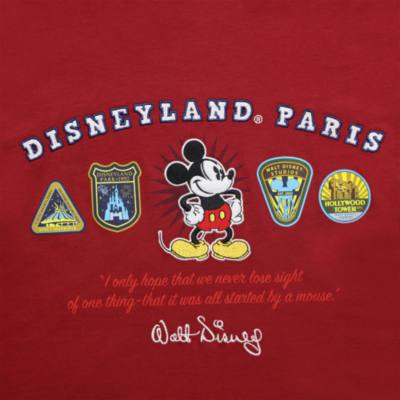 Disneyland Paris Mickey Mouse Red Logo T-Shirt For Adults