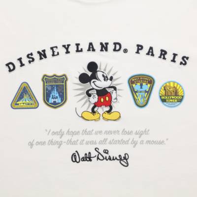 Disneyland Paris Mickey Mouse White Logo T-Shirt For Adults
