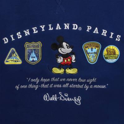 Disneyland Paris Mickey Mouse Blue Logo Sweatshirt For Adults