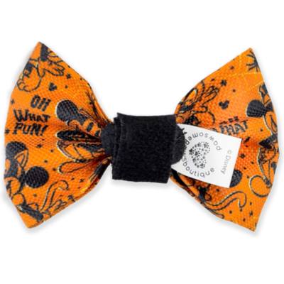 Pawsome Paws Boutique Mickey and Minnie Mouse Halloween Bow Tie for Dogs