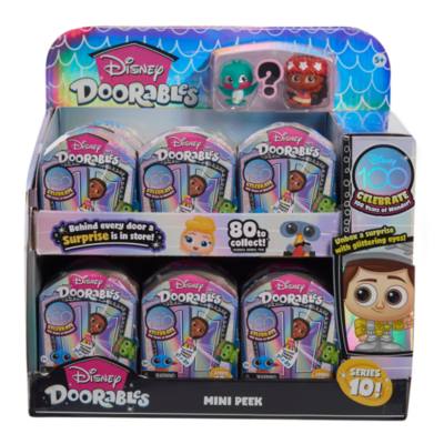 Just Play, set figuras coleccionables, serie 10, Disney Doorables Mini Peek
