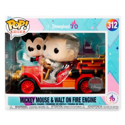 Funko Mickey Mouse and Walt Disney on Fire Engine Disneyland Resort 70th Anniversary Disney Exclusive Pop! Rides Vinyl Figure