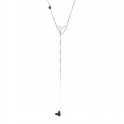 Swarovski Mickey Mouse Clear Icon Rose Gold-Plated Necklace