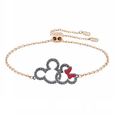 Swarovski Mickey and Minnie Rose Gold-Plated Bracelet