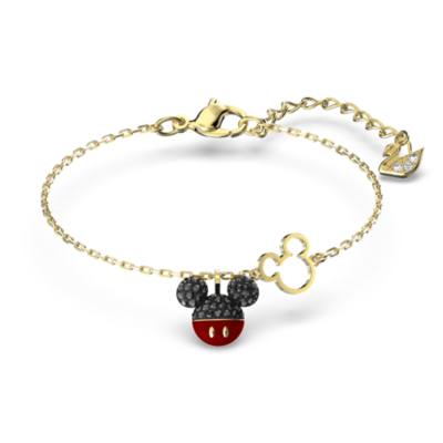 Pulsera de abalorios ba&ntilde;ada en oro Mickey Mouse, Swarovski