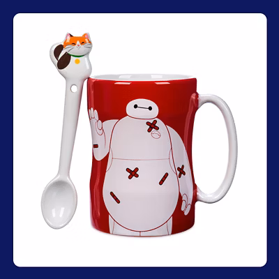 Mug Baymax et Mochi avec cuiller, Les Nouveaux Héros