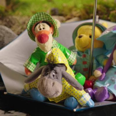 Play Tigger in Rainwear Mini Bean Bag, Winnie the Pooh - 21cm Audio