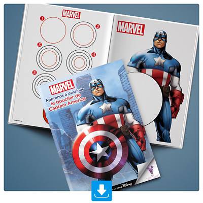 Image de fond de Apprends &agrave; dessiner le bouclier de Captain America