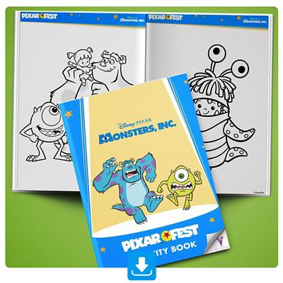 Background image of Monsters Inc Activity Booklet