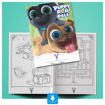 Background image of Puppy Dog Pals Activity Booklet